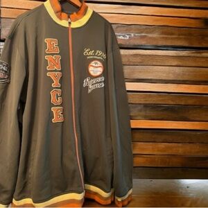 ENYCE MENS VTG Track Jacket Patches Green Zip Up Size 3XL Men